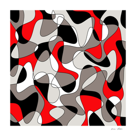 Abstract pattern - red, gray, black and white.