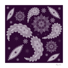 Floral pattern with leaves and flowers paisley style