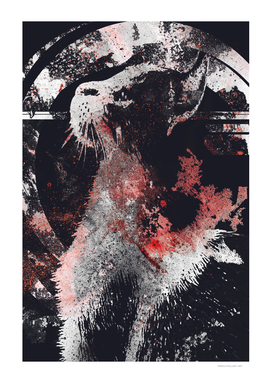 Chaser II | graffiti tabby cat portrait