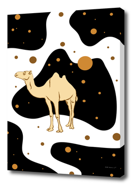 Camel in a Surreal Desert at Night
