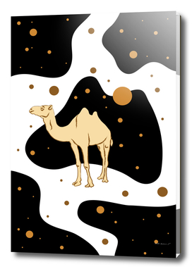 Camel in a Surreal Desert at Night