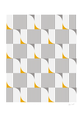 Geometric Triangle and Stripes Pattern yellow grey 02