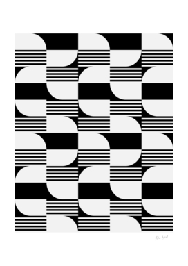 Geometric Dynamic and fun Pattern black and white 02