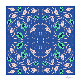 Floral pattern with flowers and leaves