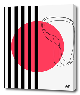 Abstract geometric red art print
