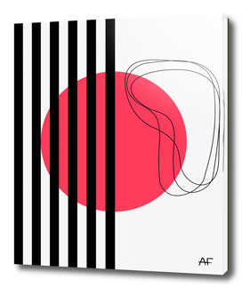 Abstract geometric red art print