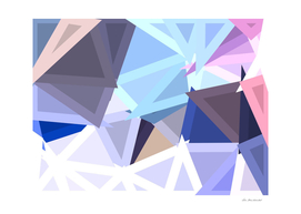 geometric triangle polygon shape abstract in blue and pink