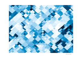geometric square pixel pattern abstract background in blue