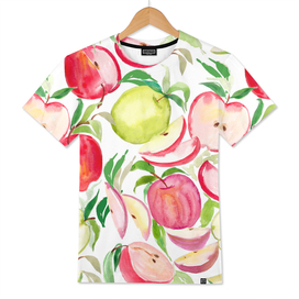 apples fruits watercolors