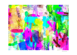 brush painting texture abstract in blue pink yellow green