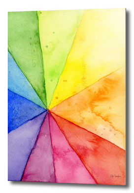 Watercolor Rainbow Beach Ball Pattern