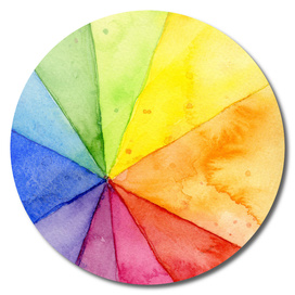 Watercolor Rainbow Beach Ball Pattern