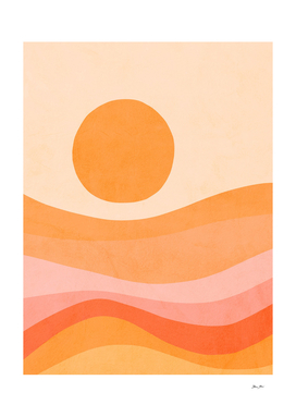 Mid Modern Golden Summer Sunset - abstract landscape