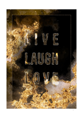 Live Laugh Love 2 Gold Motivational