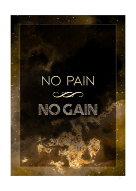 No Pain No Gain Gold Motivational