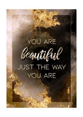 You Are Beautiful Gold Motivational