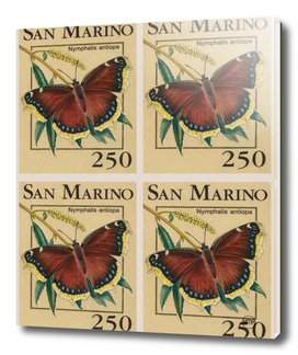 San Marino butterflies post stamp collage