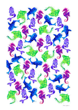 Colorful Underwater Creatures Pattern