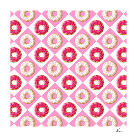 Pink and White Donut Heaven | Pop Art