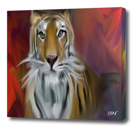 Digital Painting of a Tiger