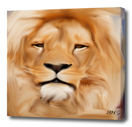 lion painting abstract
