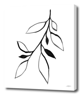 Black Ink Botanical Line Art - Plant 2