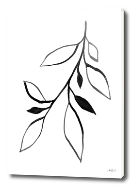 Black Ink Botanical Line Art - Plant 2