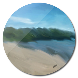 Abstract beach digital painting