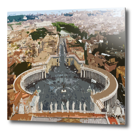 Digital painting vatican city