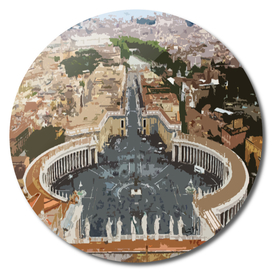 Digital painting vatican city