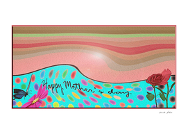Waves of Bright Colors for Happy Mother's Day Card