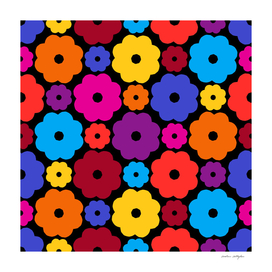 Multi-colored abstract floral pattern