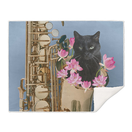 saxophon lotos Lotus Flowers Black cat