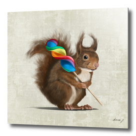Squirrel with lollipop