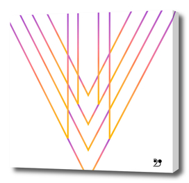 Orange pink triangle linear abstract geometric