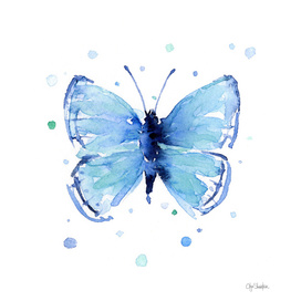 Blue Butterfly Watercolor