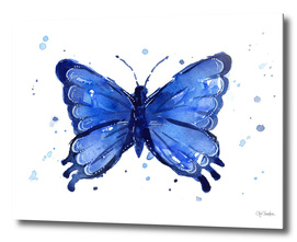 Blue Watercolor Butterfly