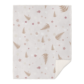 Cherry Blossoms And Ferns Pattern