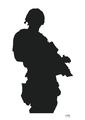 Silhouette of a soldier