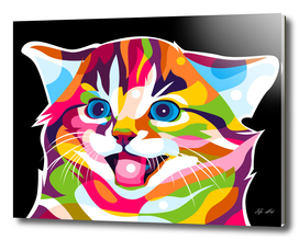 The Colorful Funny Cat Portrait