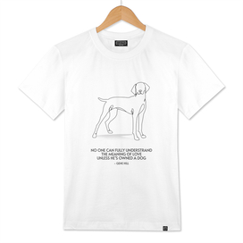 Line art dog with qoute