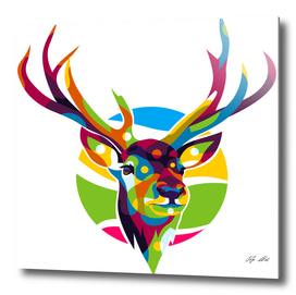 The Colorful Deer with Two Horns