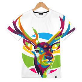 The Colorful Deer with Two Horns