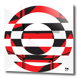 Geometric red modern abstract black
