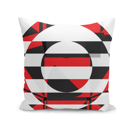 Geometric red modern abstract black