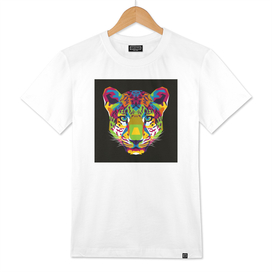 The Colorful Leopard Head WPAP Style