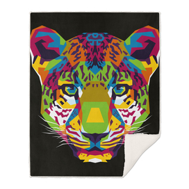 The Colorful Leopard Head WPAP Style