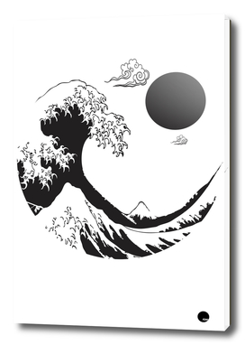 Minimalistic Waves Japanese Art Style