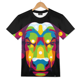 The Colorful Africa Buffalo Head Pop Art Style