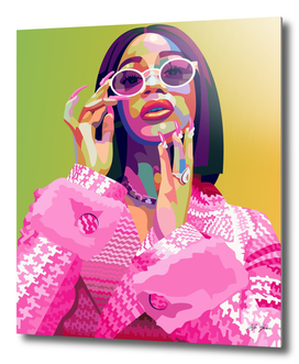 Cardi B Poster Print, Colorful Pop-Art, Wall Art Gift